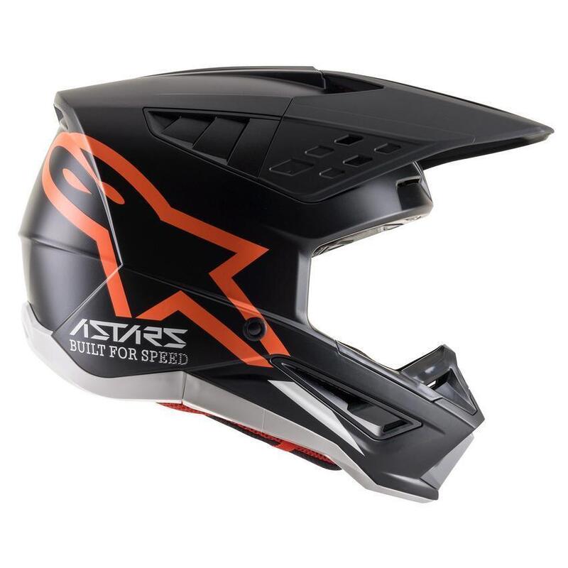 orange and black motocross helmet