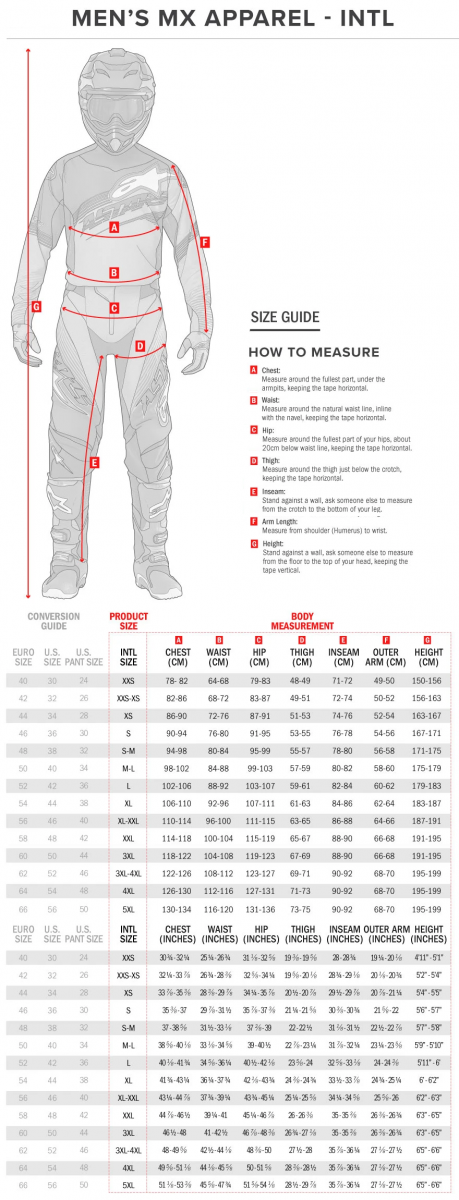 Update more than 85 alpinestars leather pants size chart best - daiichi ...