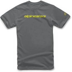 Alpinestars Linear Wordmark Tee - Charcoal/Fluro Royal Blue