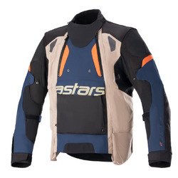 Alpinestars Halo Drystar ADV Jacket - Dark Blue/Dark Khaki/Orange