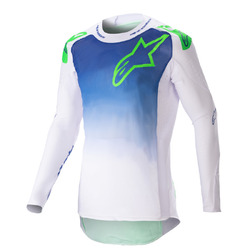 Alpinestars Supertech Risen Jersey - Blue/Yellow/Teal/Green/Fluro Red