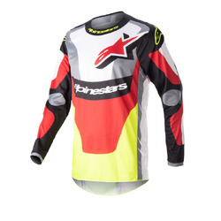 Alpinestars Fluid Agent Jersey - Black/Red/Yellow/Fluro Red