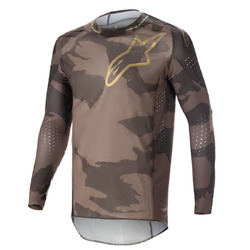 Alpinestars Supertech Jersey LE Squad - Dark Brown/Gold