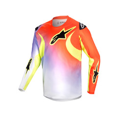 Alpinestars Racer Lucent Jersey Youth - White/Neon Fluro Red/Royal Blue - XL