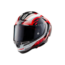 Alpinestars Supertech SR10 Team Helmet  - Black/Red/Gloss White