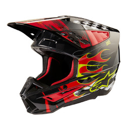 Alpinestars SM5 Rash Helmet - Dark Gray/Red Gloss