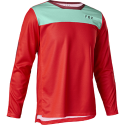 Fox Defend Long Sleeve Jersey Moth Youth - Fluro Red