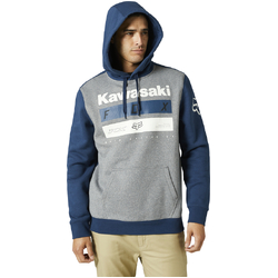 Fox Kawasaki Stripes Pullover Fleece - Graphite/Blue (HOT BUY)