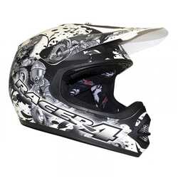 RXT Racer 4 MX Helmet Youth - Matt Black/White