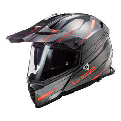 LS2 MX436 Pioneer EVO Knight Adventure Helmet - Titanium/Hi-Vis/Org