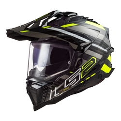 LS2 MX701 Explorer Carbon Edge Adventure Helmet - Black/Hi-Vis/Yel