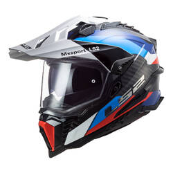 LS2 MX701 Explorer Carbon Frontier Adventure Helmet - Black/Blue