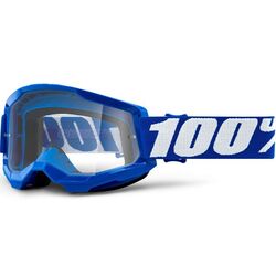 100% Strata2 MX Goggle Blue Clear Lens