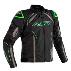 RST S-1 CE Sport Waterproof Jacket - Black/Fluro Red/Green