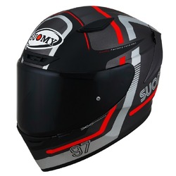 Suomy Track-1 E06 Ninety Seven - Gunmetal/Red